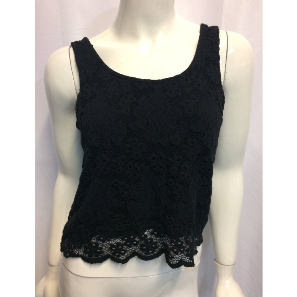 Women's TopShop Black Laced Sleeveless Top Casual